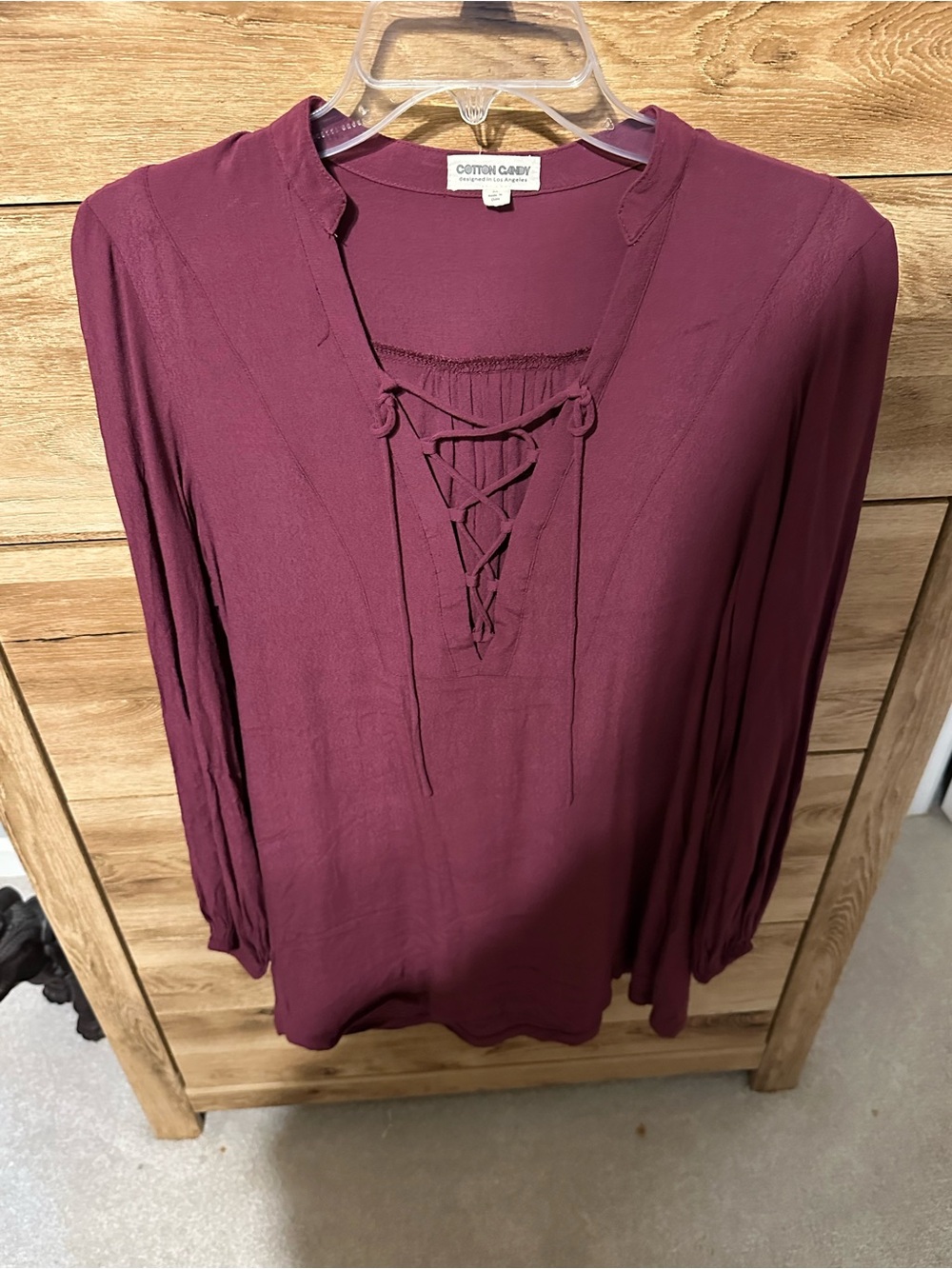 Crown & Ivy Lace-Up Long Sleeve Shirt dress